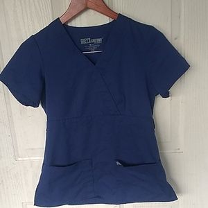 Grey's anatomy xs petite dark blue scrub set